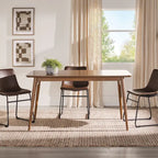 Table à manger en bois de 150 cm, style mid-century, 4 à 6 places, Noyer / Frêne Anglais