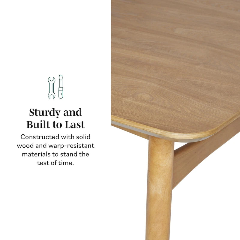 Table à manger en bois de 150 cm, style mid-century, 4 à 6 places, Noyer / Frêne Anglais