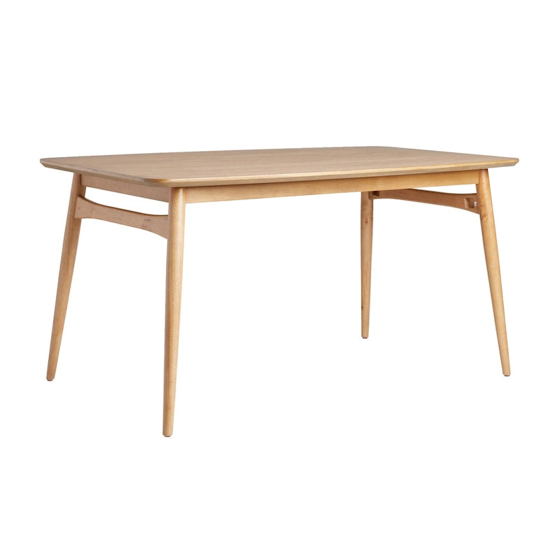 Table à manger en bois de 150 cm, style mid-century, 4 à 6 places, Noyer / Frêne Anglais