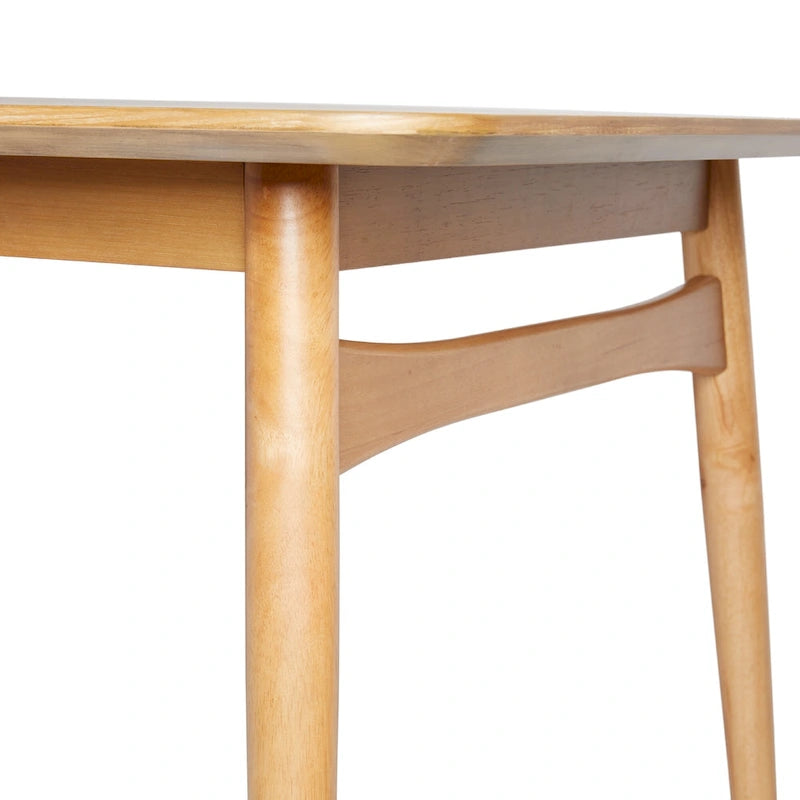 Table à manger en bois de 150 cm, style mid-century, 4 à 6 places, Noyer / Frêne Anglais
