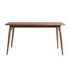 Table à manger en bois de 150 cm, style mid-century, 4 à 6 places, Noyer / Frêne Anglais