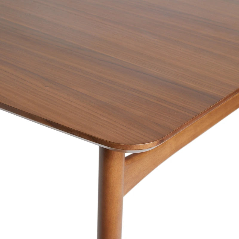 Table à manger en bois de 150 cm, style mid-century, 4 à 6 places, Noyer / Frêne Anglais