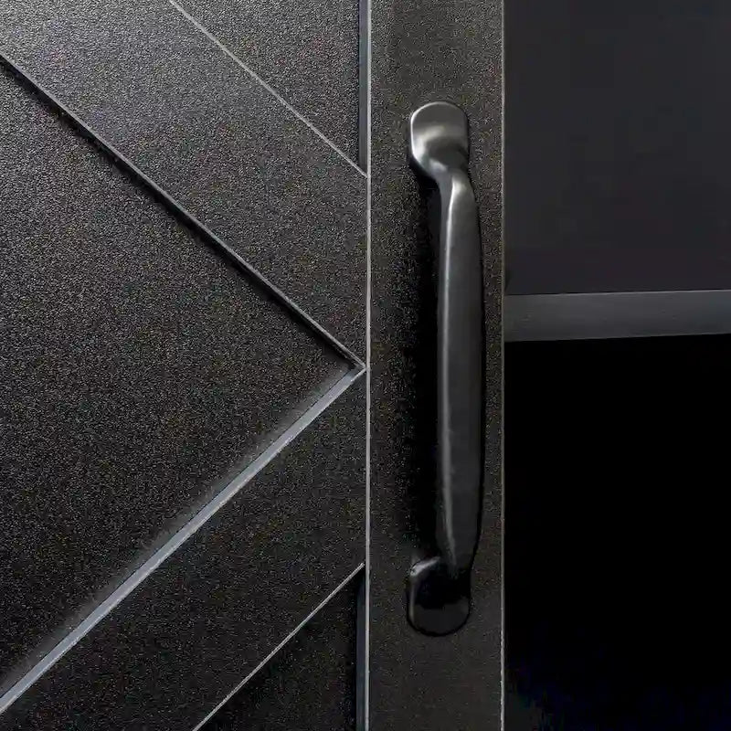 Meuble TV moderne 59" avec portes et étagères – Espresso / Noir / Blanc