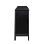 Meuble TV moderne 59" avec portes et étagères – Espresso / Noir / Blanc