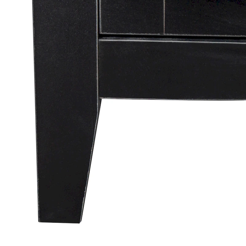 Meuble TV moderne 59" avec portes et étagères – Espresso / Noir / Blanc