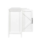Meuble TV moderne 59" avec portes et étagères – Espresso / Noir / Blanc