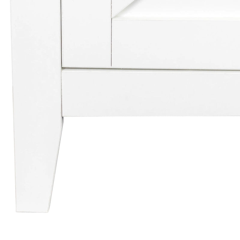 Meuble TV moderne 59" avec portes et étagères – Espresso / Noir / Blanc