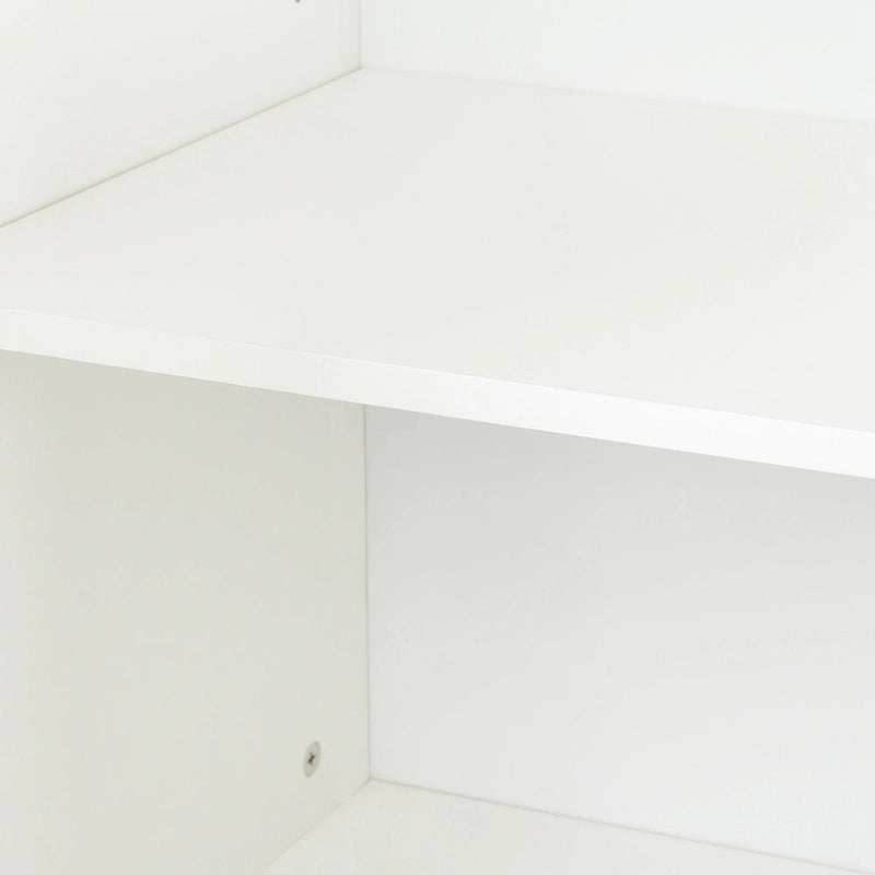 Meuble TV moderne 59" avec portes et étagères – Espresso / Noir / Blanc