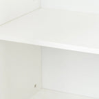 Meuble TV moderne 59" avec portes et étagères – Espresso / Noir / Blanc