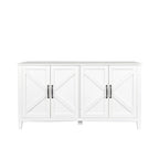 Meuble TV moderne 59" avec portes et étagères – Espresso / Noir / Blanc