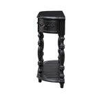 Console incurvée de 52 po avec 4 tiroirs et 1 étagère – Bleu/Noir antique, assemblage par 1 personne