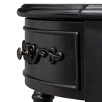 Console incurvée de 52 po avec 4 tiroirs et 1 étagère – Bleu/Noir antique, assemblage par 1 personne