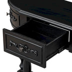 Console incurvée de 52 po avec 4 tiroirs et 1 étagère – Bleu/Noir antique, assemblage par 1 personne