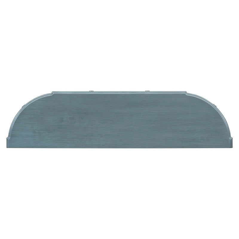 Console incurvée de 52 po avec 4 tiroirs et 1 étagère – Bleu/Noir antique, assemblage par 1 personne