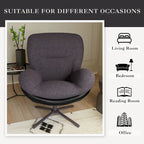 Fauteuil pivotant 360° noir et bleu marine, tissu chenille et similicuir, une place