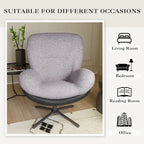 Fauteuil pivotant 360° noir et bleu marine, tissu chenille et similicuir, une place