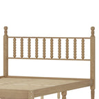 Lit plate-forme Queen avec tête de lit en forme de calebasse – Blanc / Noyer / Naturel, 1 personne