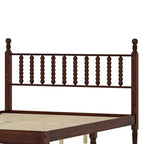 Lit plate-forme Queen avec tête de lit en forme de calebasse – Blanc / Noyer / Naturel, 1 personne