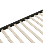 Lit plateforme de rangement Queen noir – Tête et pied de lit en rotin, 2 tiroirs