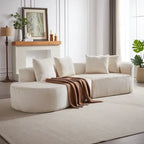 Canapé d'angle profond 114 Chenille avec 4 coussins