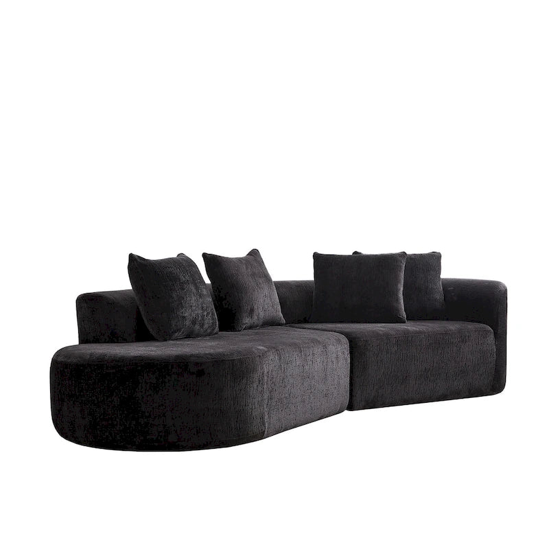 Canapé d'angle profond 114 Chenille avec 4 coussins