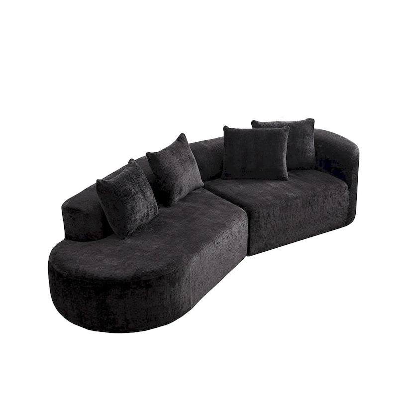 Canapé d'angle profond 114 Chenille avec 4 coussins