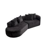 Canapé d'angle profond 114 Chenille avec 4 coussins