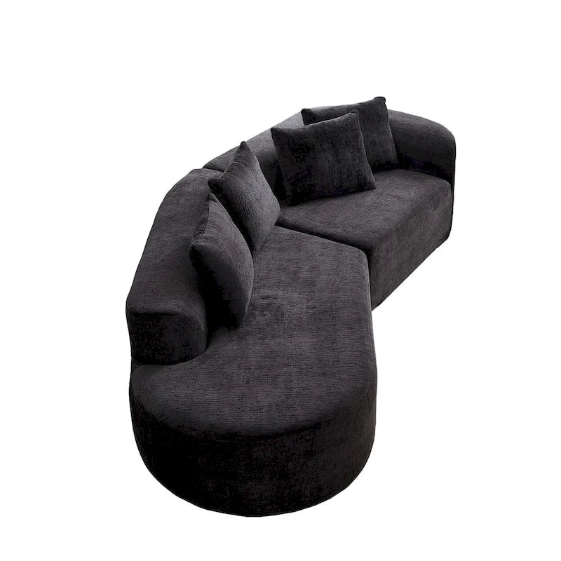 Canapé d'angle profond 114 Chenille avec 4 coussins