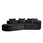 Canapé d'angle profond 114 Chenille avec 4 coussins