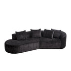 Canapé d'angle profond 114 Chenille avec 4 coussins