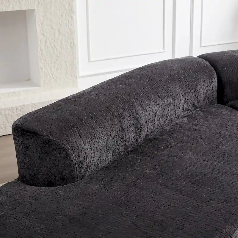 Canapé d'angle profond 114 Chenille avec 4 coussins