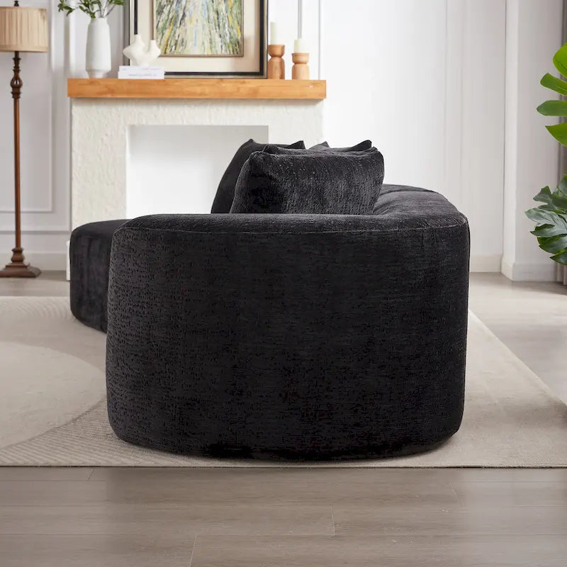 Canapé d'angle profond 114 Chenille avec 4 coussins