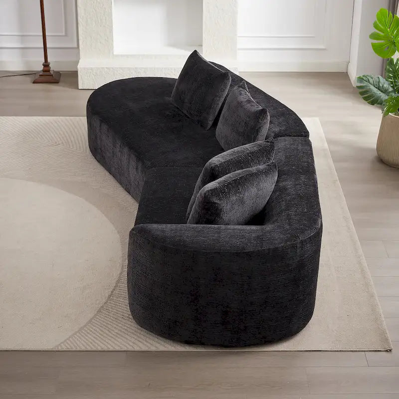 Canapé d'angle profond 114 Chenille avec 4 coussins