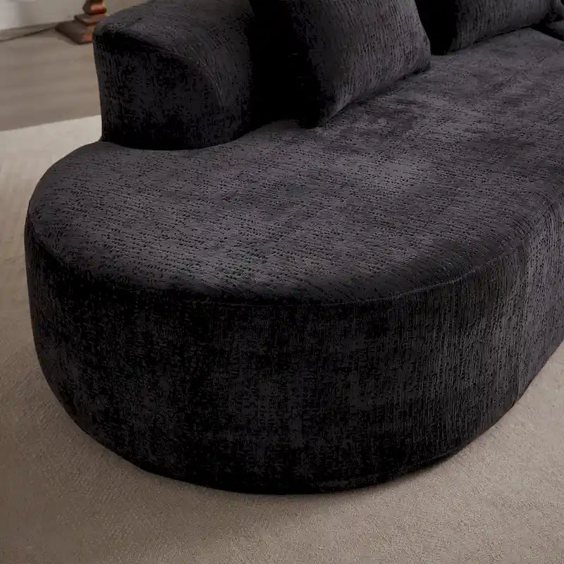 Canapé d'angle profond 114 Chenille avec 4 coussins