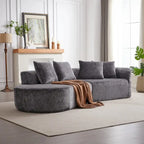 Canapé d'angle profond 114 Chenille avec 4 coussins