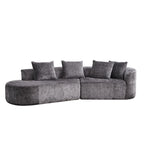 Canapé d'angle profond 114 Chenille avec 4 coussins