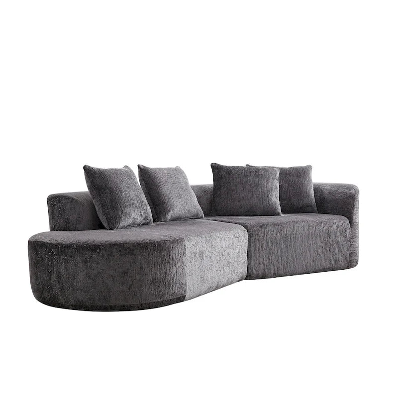 Canapé d'angle profond 114 Chenille avec 4 coussins