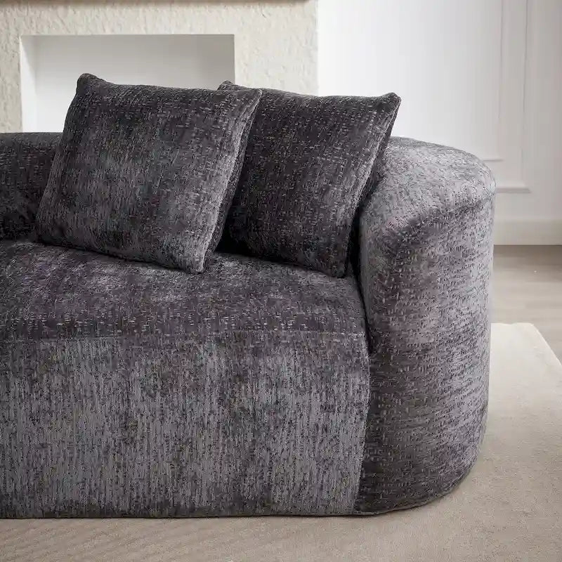 Canapé d'angle profond 114 Chenille avec 4 coussins