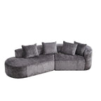 Canapé d'angle profond 114 Chenille avec 4 coussins