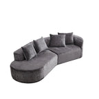 Canapé d'angle profond 114 Chenille avec 4 coussins