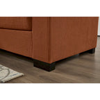 Canapé d'angle en velours côtelé vert / marron rougeâtre / beige / gris, méridienne réversible, 2 places