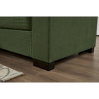 Canapé d'angle en velours côtelé vert / marron rougeâtre / beige / gris, méridienne réversible, 2 places