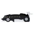 Lit plateforme complet en forme de voiture de course rouge/bleue/noire avec barrière de sécurité, pour 1 personne