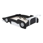 Lit plateforme complet en forme de voiture de course rouge/bleue/noire avec barrière de sécurité, pour 1 personne