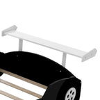 Lit plateforme complet en forme de voiture de course rouge/bleue/noire avec barrière de sécurité, pour 1 personne