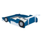 Lit plateforme complet en forme de voiture de course rouge/bleue/noire avec barrière de sécurité, pour 1 personne