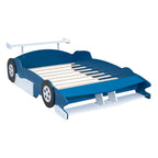 Lit plateforme complet en forme de voiture de course rouge/bleue/noire avec barrière de sécurité, pour 1 personne
