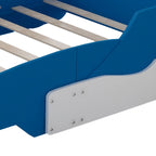 Lit plateforme complet en forme de voiture de course rouge/bleue/noire avec barrière de sécurité, pour 1 personne