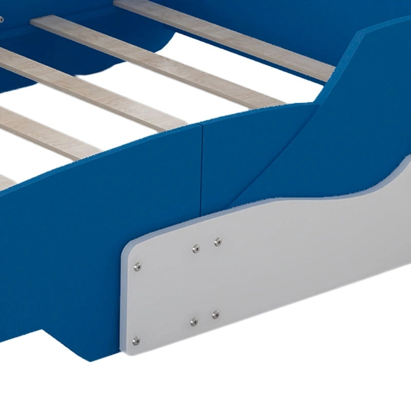 Lit plateforme complet en forme de voiture de course rouge/bleue/noire avec barrière de sécurité, pour 1 personne