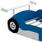 Lit plateforme complet en forme de voiture de course rouge/bleue/noire avec barrière de sécurité, pour 1 personne